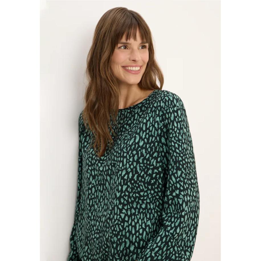 CECIL Bedrukte blouse met koord Groen