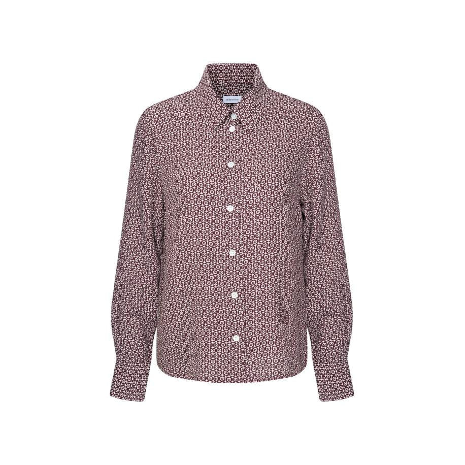 Seidensticker SEIDENSTICKER Blouse donkerrood / wit -