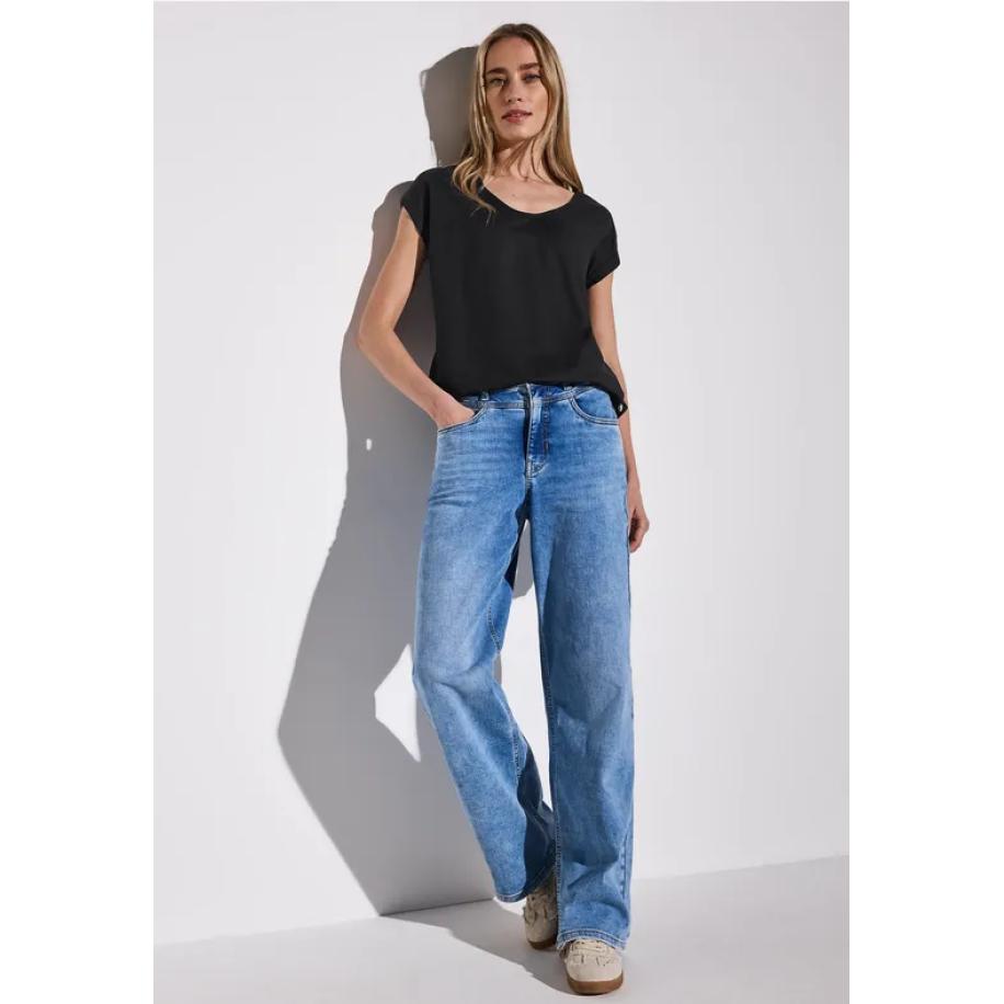 Street One Blouse in effen kleur Zwart