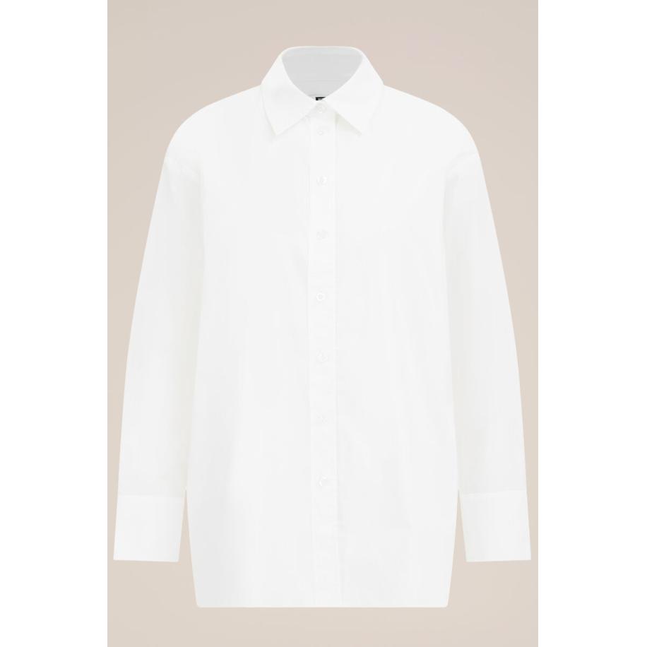 WE Studio dames Poplin overhemd - Oversized - Wit - Biologisch katoen - Maat: M Wit
