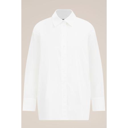 WE Studio dames Poplin overhemd - Oversized - Wit - Biologisch katoen - Maat: M