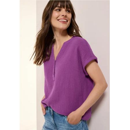 CECIL Mousseline blouse met korte mouwen