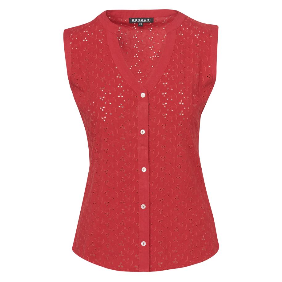 KOROSHI Blouse cranberry Rood