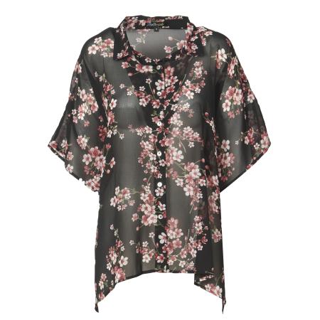 KOROSHI KOROSHI Blouse pink / zwart / wit