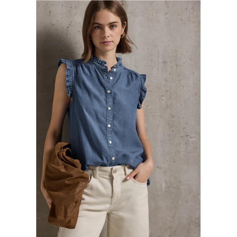 Street One Blouse met ruches Blauw