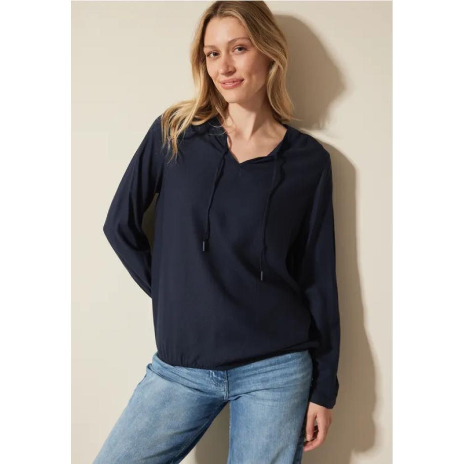 CECIL Blouse met elastische zoom Blauw