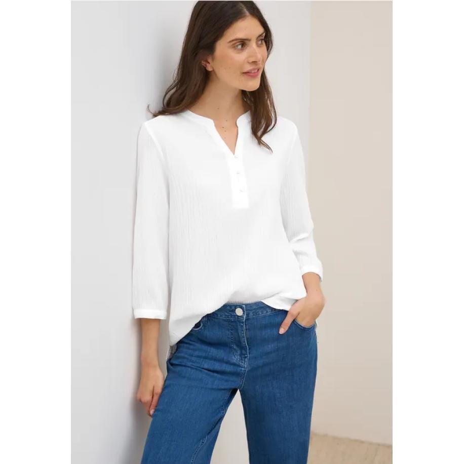 CECIL Gestructureerde blouse in effen kleur Wit