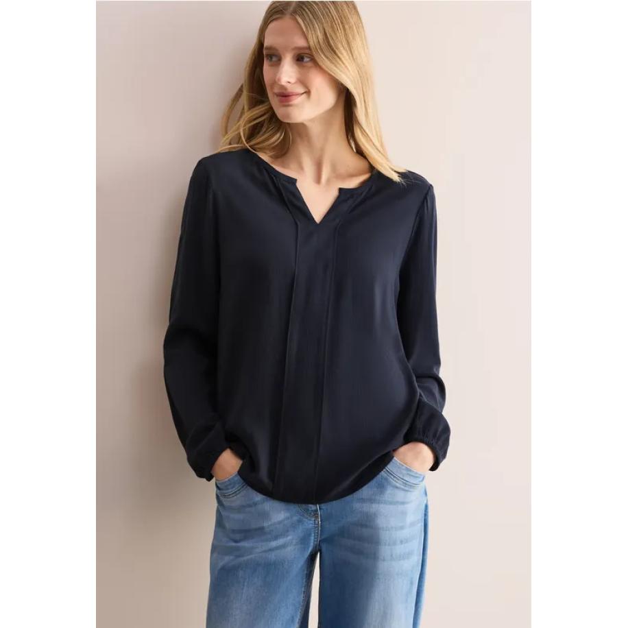 CECIL Blouse in effen kleur Blauw