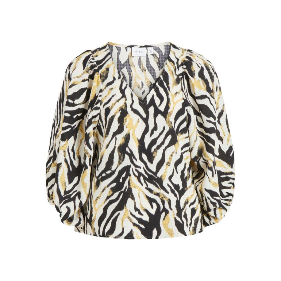 Vila VILA Blouse CLUDIA geel / grijs / zwart / wit -