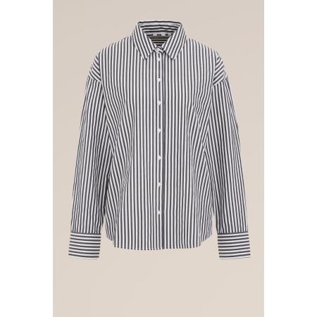 WE Fashion Dames Oversized blouse met streep - Boxy Fit - Zwart - Maat: S