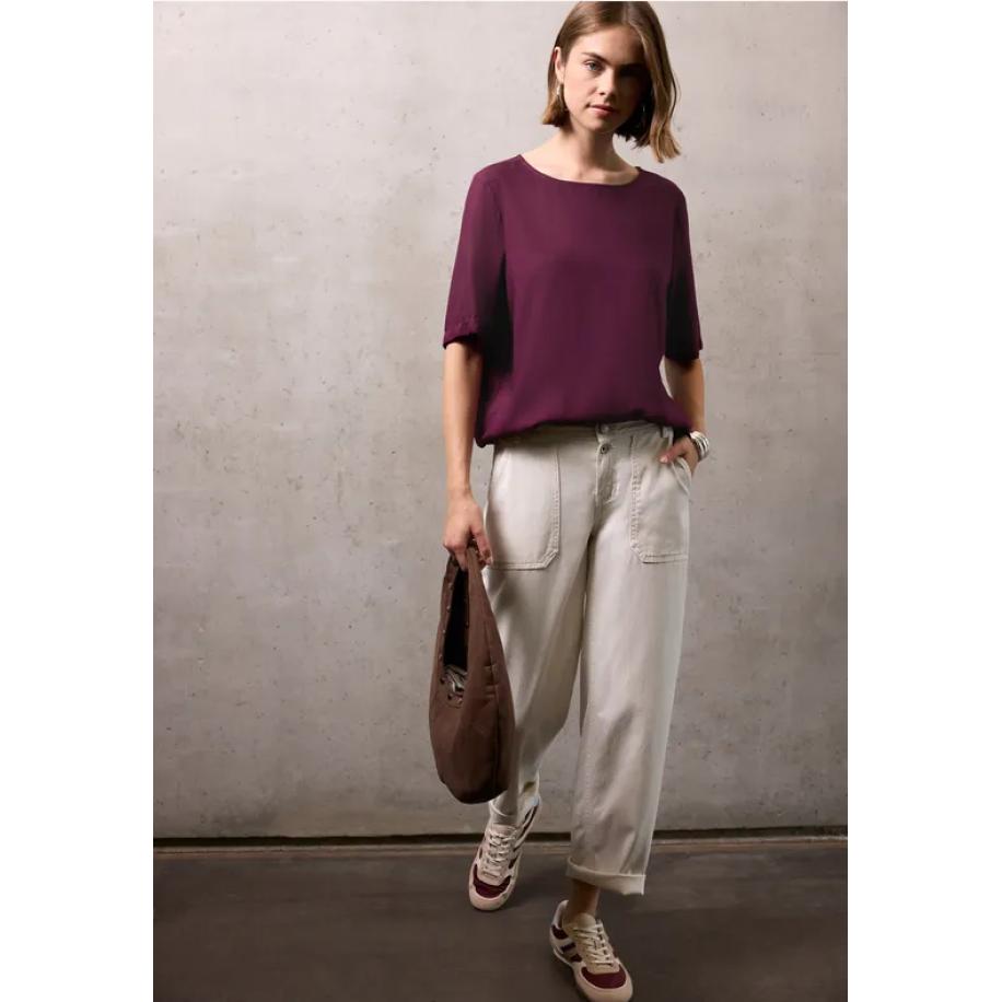 Street One Blouseshirt met elastische zoom Rood