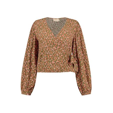 Shiwi Shiwi Blouse CAPRI olijfgroen / kreeft / lichtroze