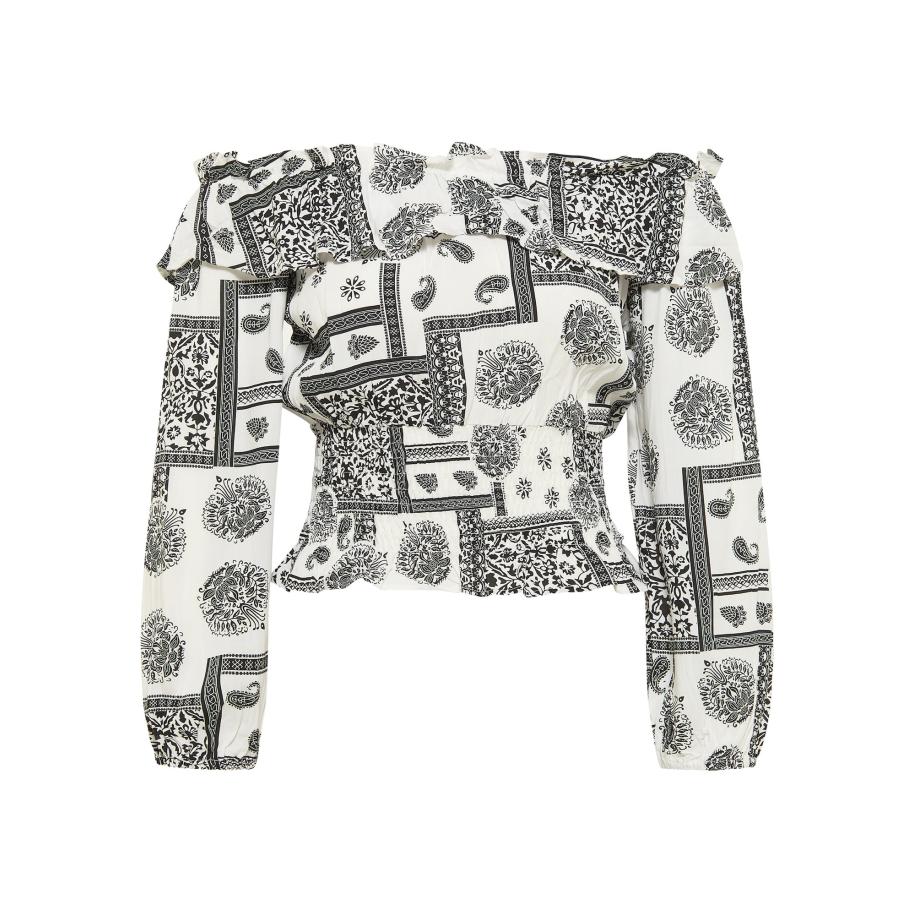 IZIA IZIA Blouse zwart / wit -