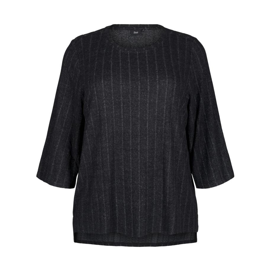 Zizzi Zizzi Blouse zwart / wit -