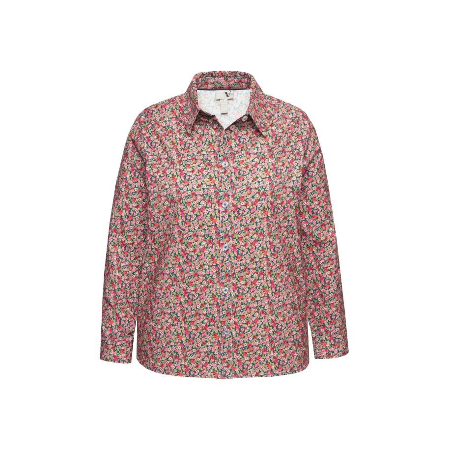 Ulla Popken Ulla Popken Blouse donkerblauw / olijfgroen / oudroze / wijnrood -