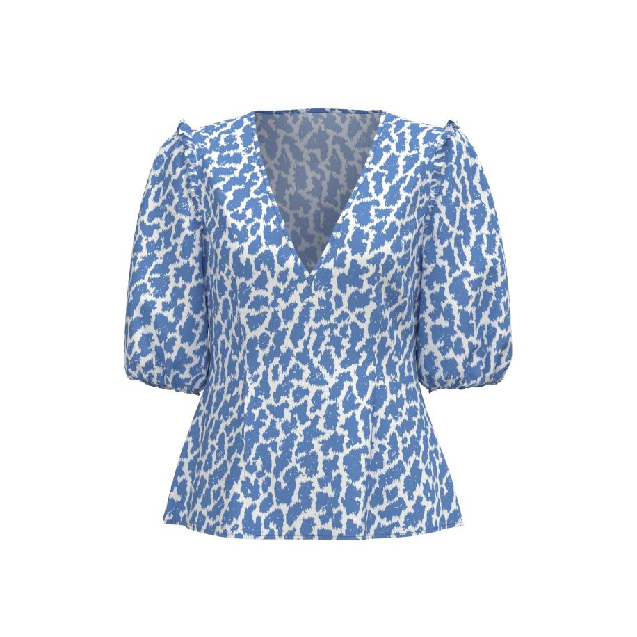 Object OBJECT Blouse blauw / wit -