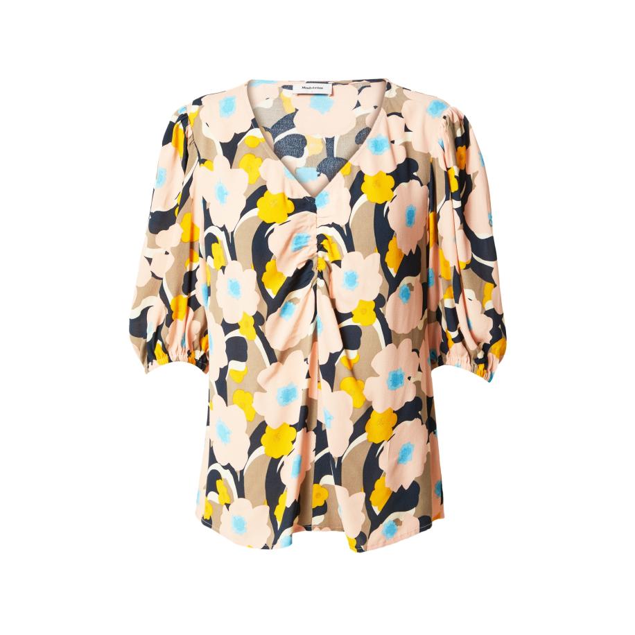 Modström modström Blouse Dustin lichtblauw / geel / lichtoranje / zwart -