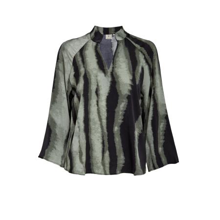 Peppercorn Peppercorn Blouse Jeanne olijfgroen / pastelgroen / zwart