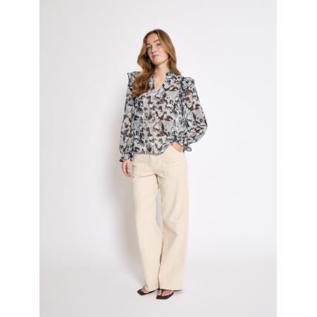 Peppercorn Peppercorn Blouse Eleanor smoky blue / antraciet / lichtgrijs / offwhite