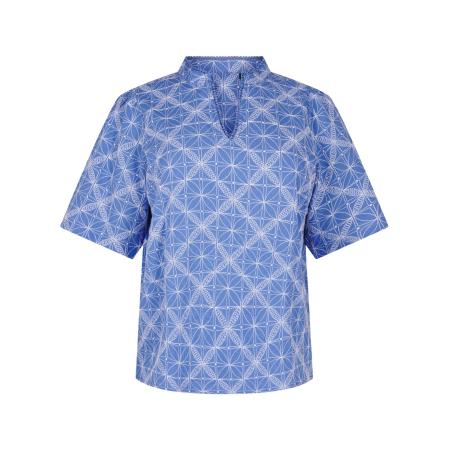 Zizzi Zizzi Blouse Mavita royal blue/koningsblauw / wit