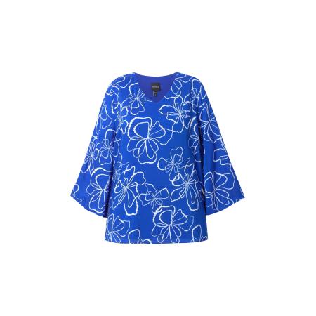 Ulla Popken Ulla Popken Blouse kobaltblauw / wit
