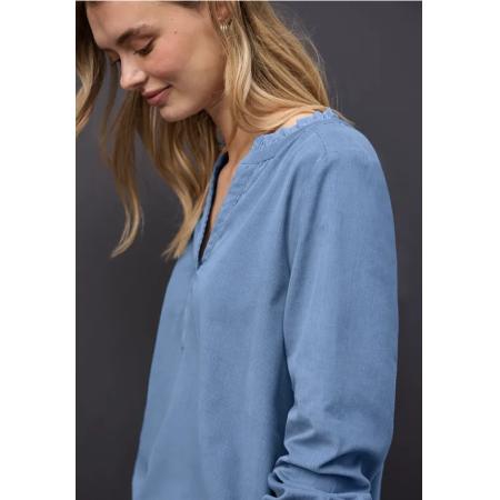 Street One Corduroy blouse met ruches -
