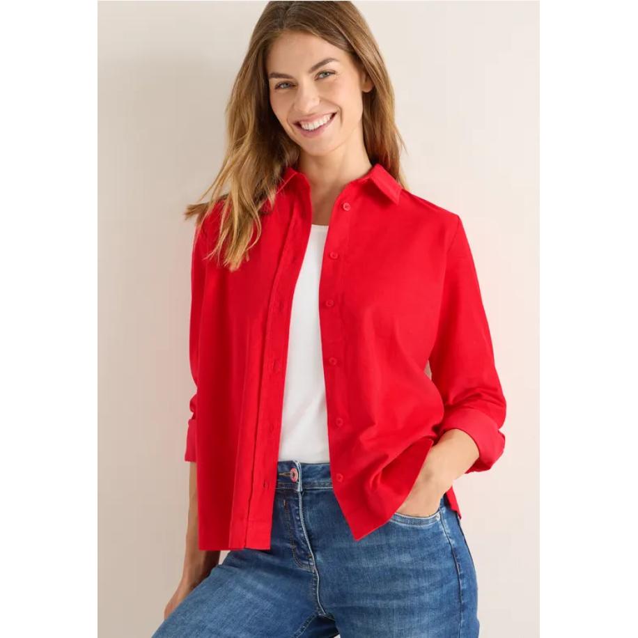 CECIL Corduroy overhemd blouse Rood