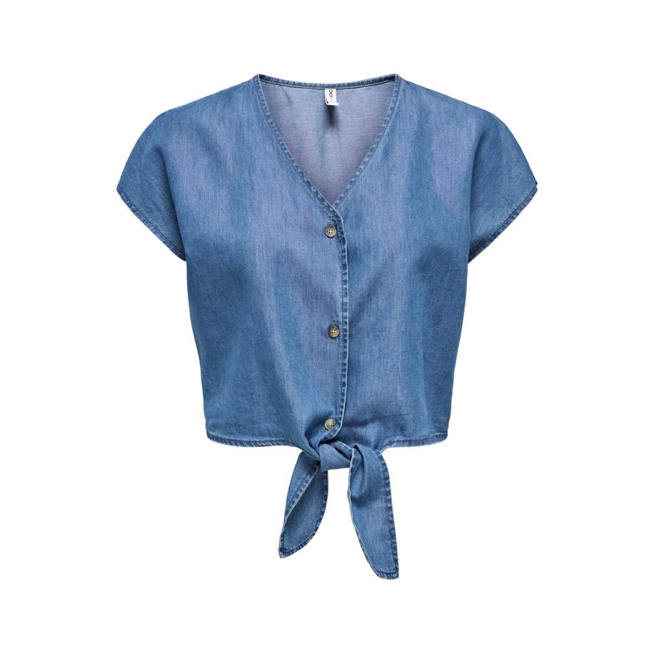 Only Only Petite Blouse ONLBEA blauw denim -