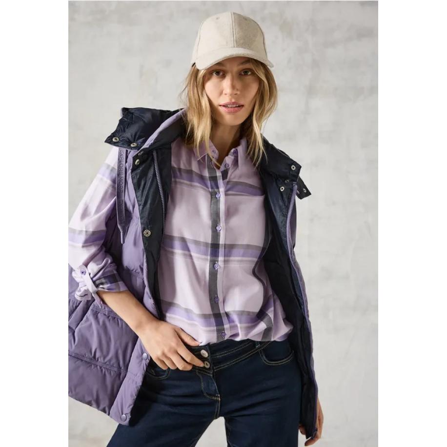 CECIL Geruite blouse Paars