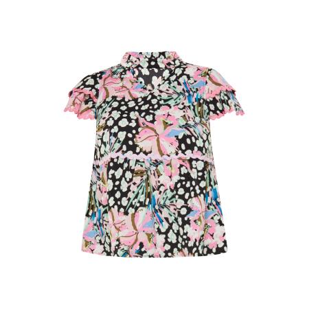 FELIPA FELIPA Blouse Fashion Look lichtblauw / lichtroze / zwart / wit