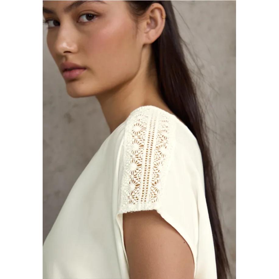 Street One Blouse shirt met kant Wit