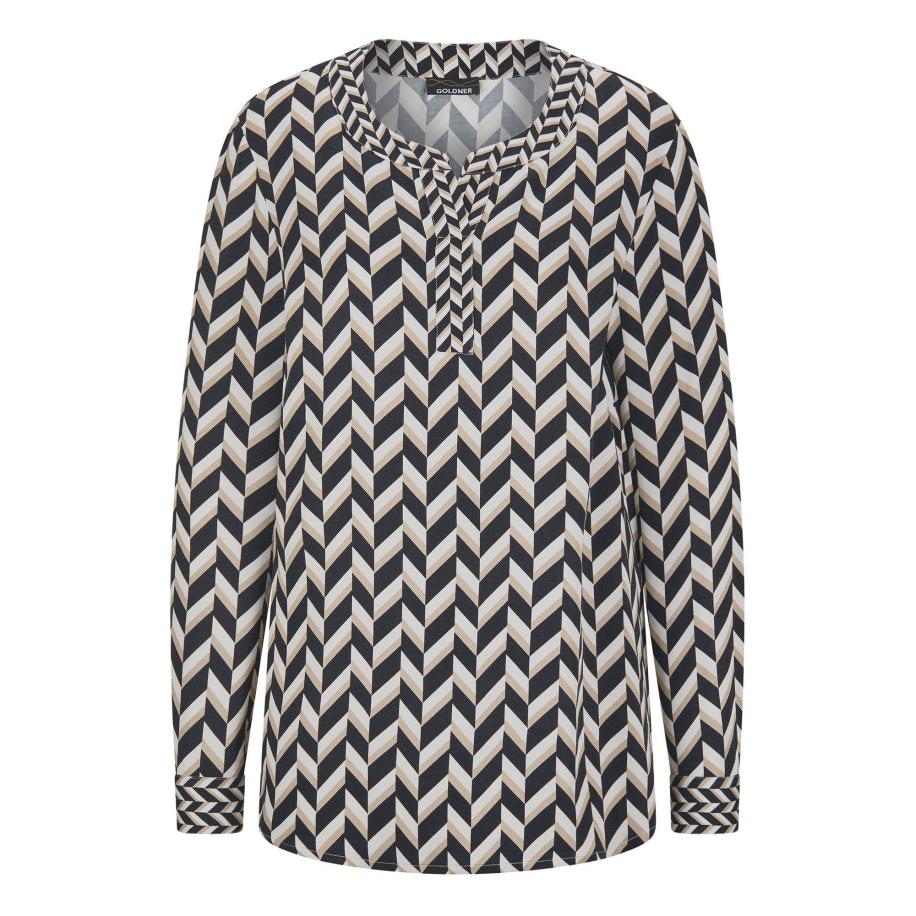 Goldner Goldner Blouse beige / zwart / wit -