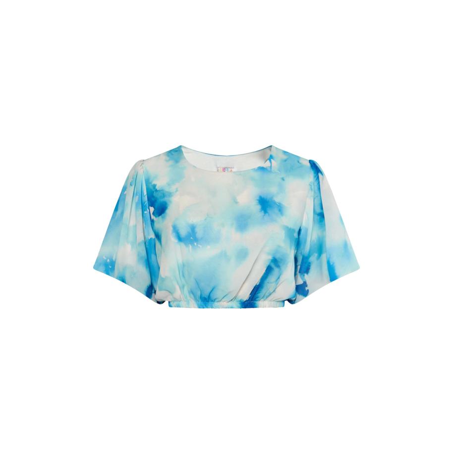 IZIA IZIA Blouse blauw / wit -