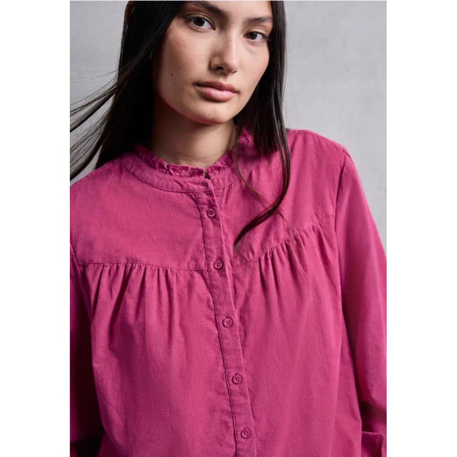 Street One Corduroy blouse met ruches Roze