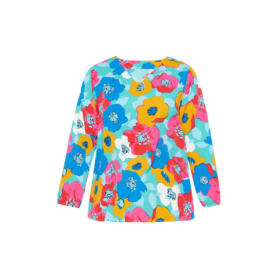 FELIPA FELIPA Blouse Fashion Look blauw / lichtblauw / oranje / donkerroze -