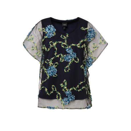 Ulla Popken Ulla Popken Blouse nachtblauw / gemengde kleuren