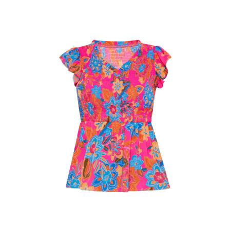 FELIPA FELIPA Blouse Fashion Look blauw / bruin / mandarijn / pink