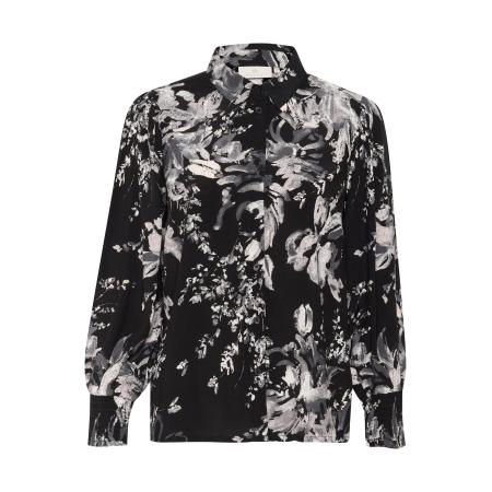 Kaffe Blouse Isa grijs / lichtgrijs / zwart