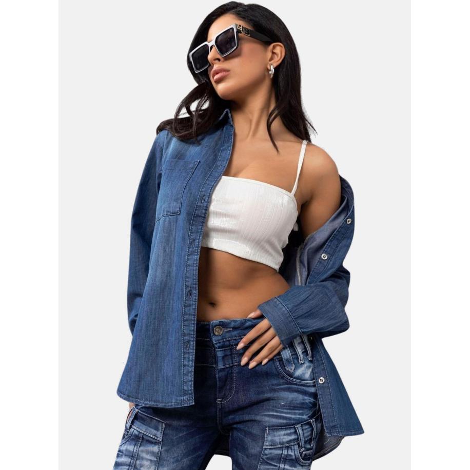 Cipo & Baxx CIPO & BAXX Blouse blauw -