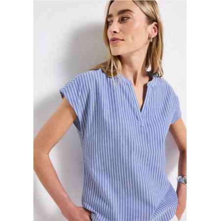 Street One Chambray blouse met glitter