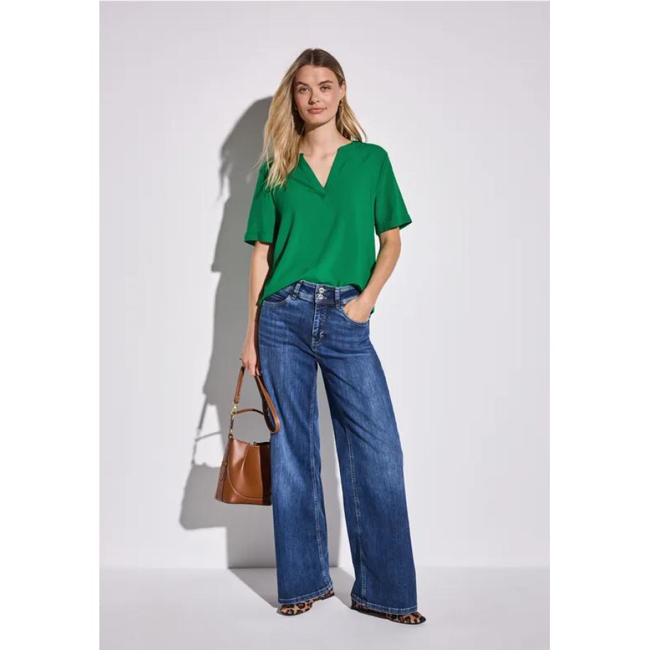 Street One Blouse in effen kleur Groen