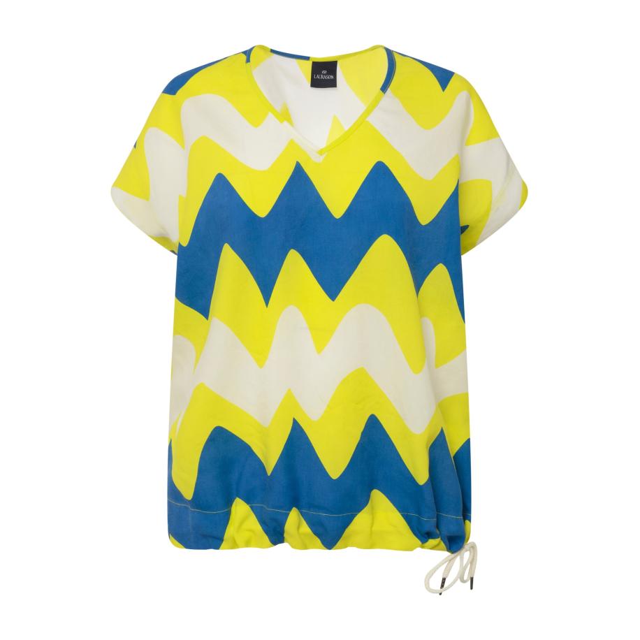 LAURASØN LAURASØN Blouse blauw / geel / wit -