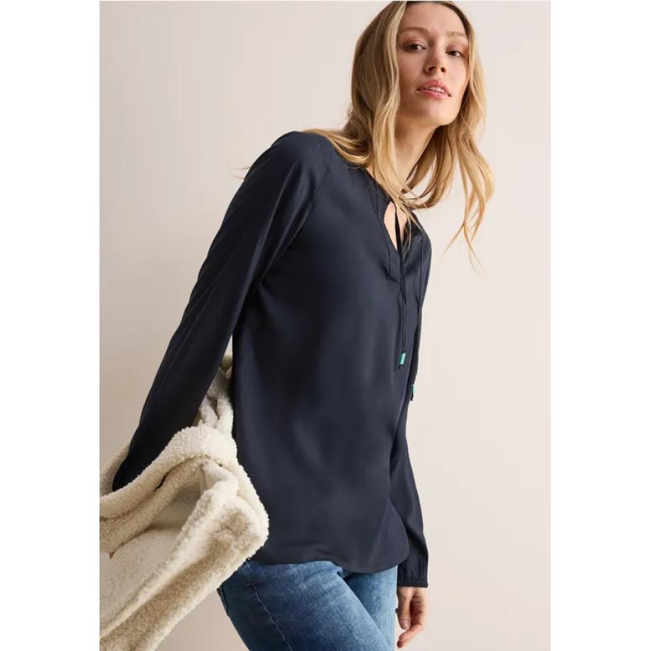CECIL Blouse in effen kleur Blauw