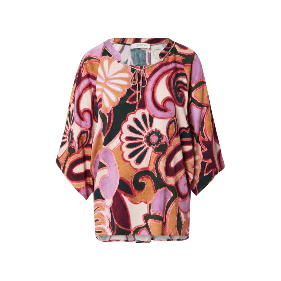 Cartoon Blouse lila / lichtoranje / rood / zwart Paars