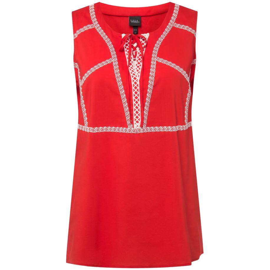 Ulla Popken Ulla Popken Blouse ecru / rood -
