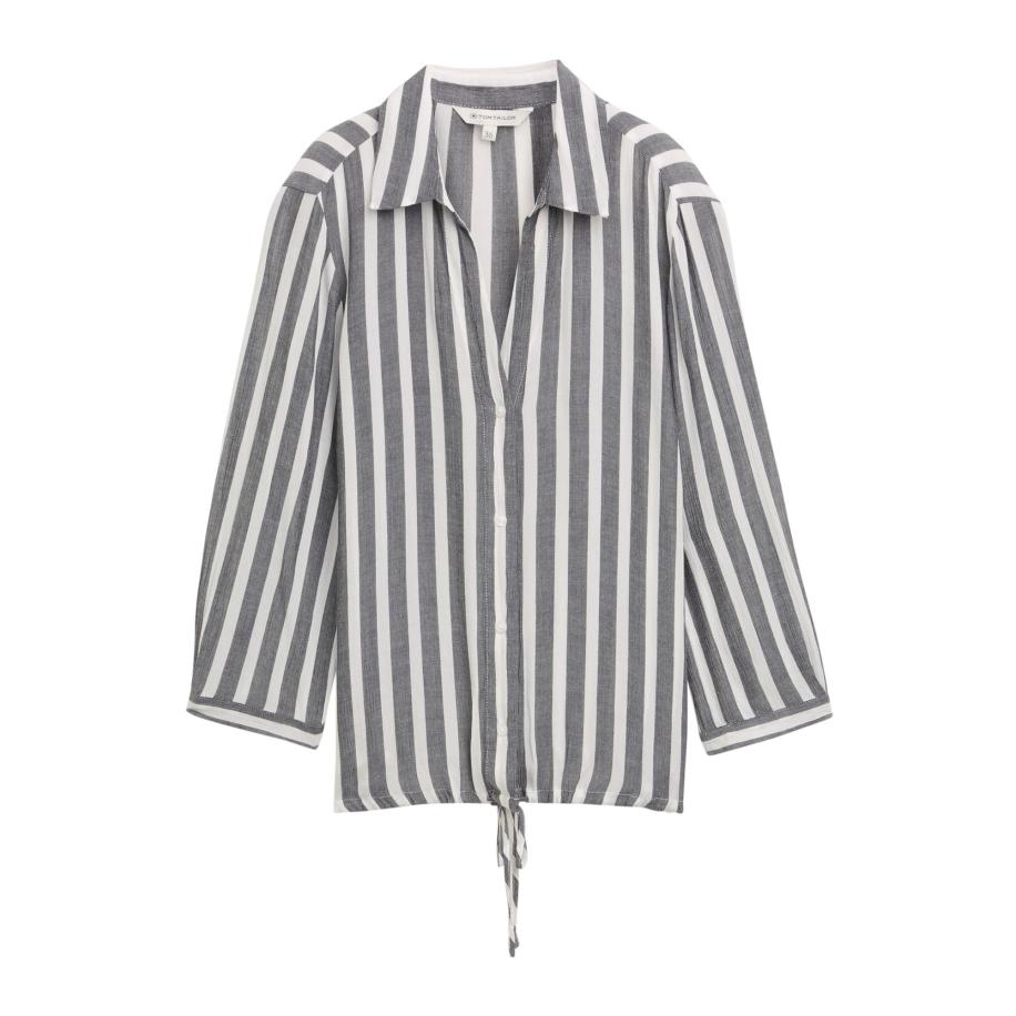 Tom Tailor TOM TAILOR Blouse grijs / wit -