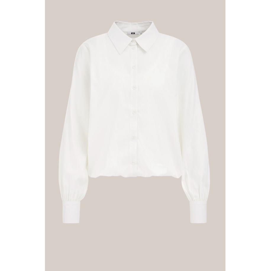 WE Fashion Dames overhemdblouse met geïntegreerd singlet - Regular fit - Wit - Katoen - Maat: S Wit