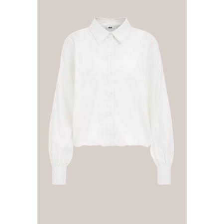 WE Fashion Dames overhemdblouse met geïntegreerd singlet - Regular fit - Wit - Katoen - Maat: S