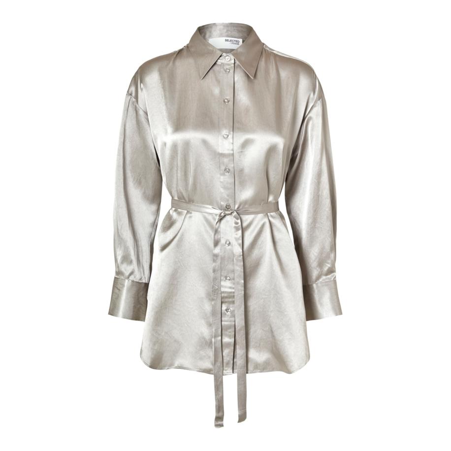 Selected SELECTED Blouse SLFSELENE zilvergrijs -
