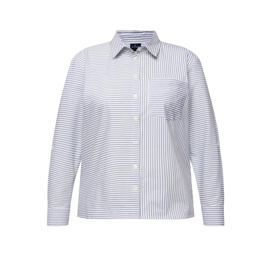 LAURASØN LAURASØN Blouse lichtblauw / wit -